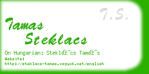 tamas steklacs business card